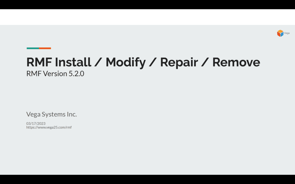 RMF Install / Modify / Repair / Remove