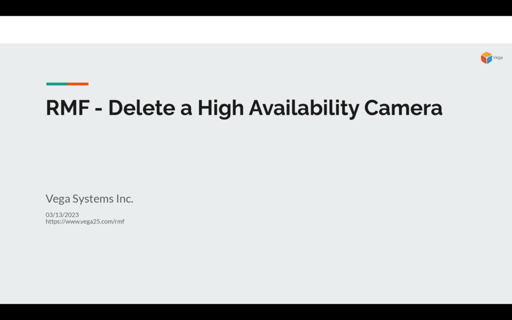 Delete a High Availability Camera