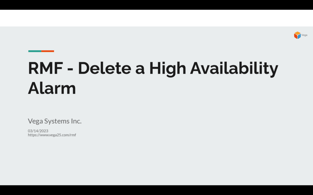 Delete a High Availability Alarm