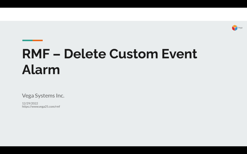 Delete Custom Event Alarm