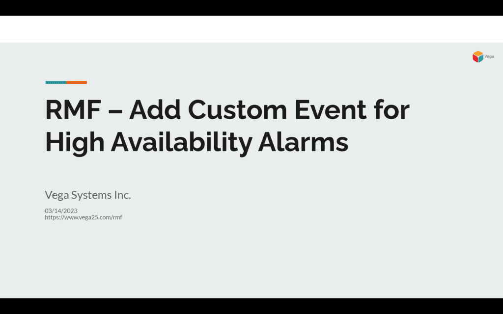 Add Custom Event for High Availability Alarms