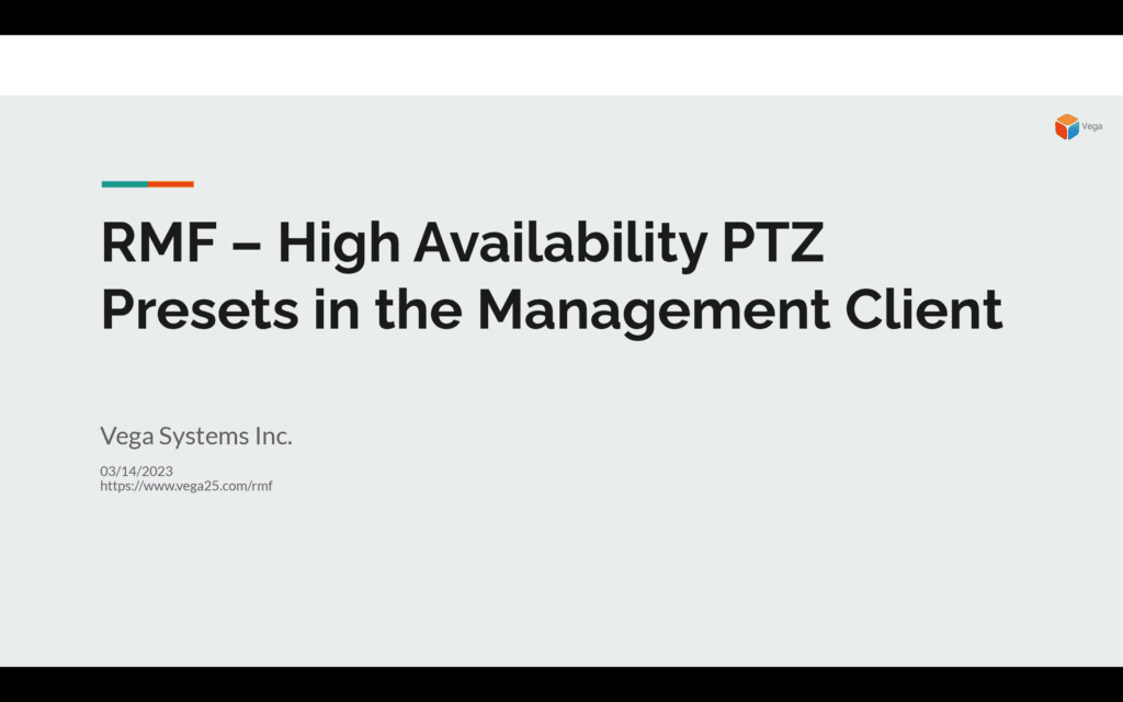 High Availability PTZ Presets in the Management Client