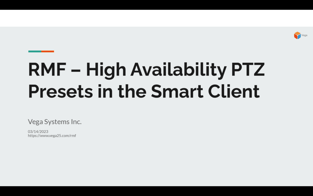 High Availability PTZ Presets in the Smart Client