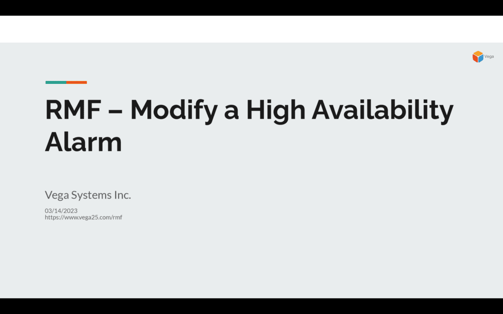 Modify A High Availability Alarm