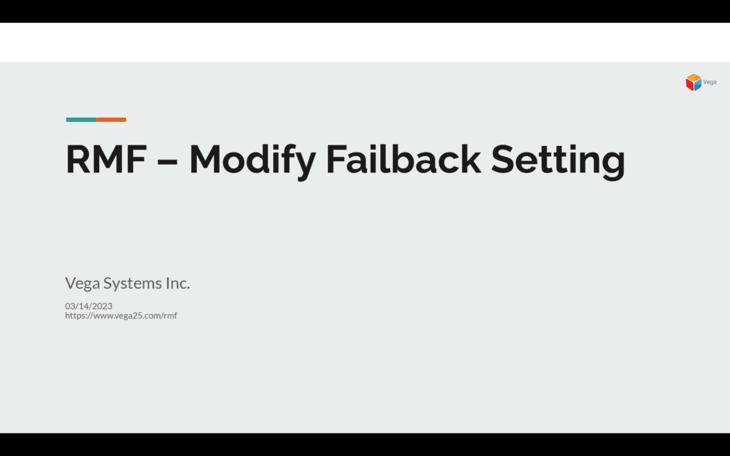 Modify Failback