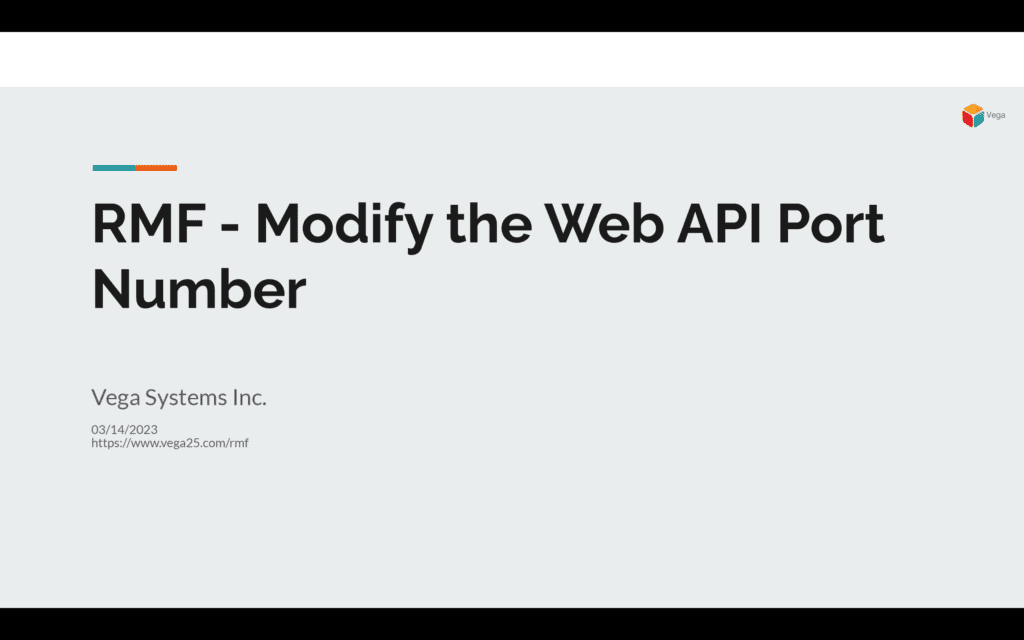 Modify the Web API Port Number