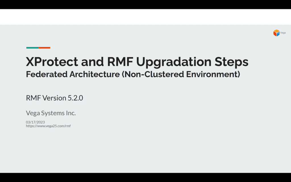 RMF Upgradation: Federated, Non Clustered Deployment