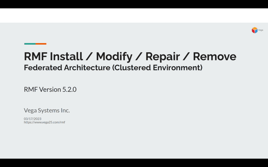 RMF Installation Federated, Clustered