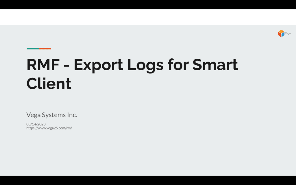 Exporting RMF Logs from a Smart Client