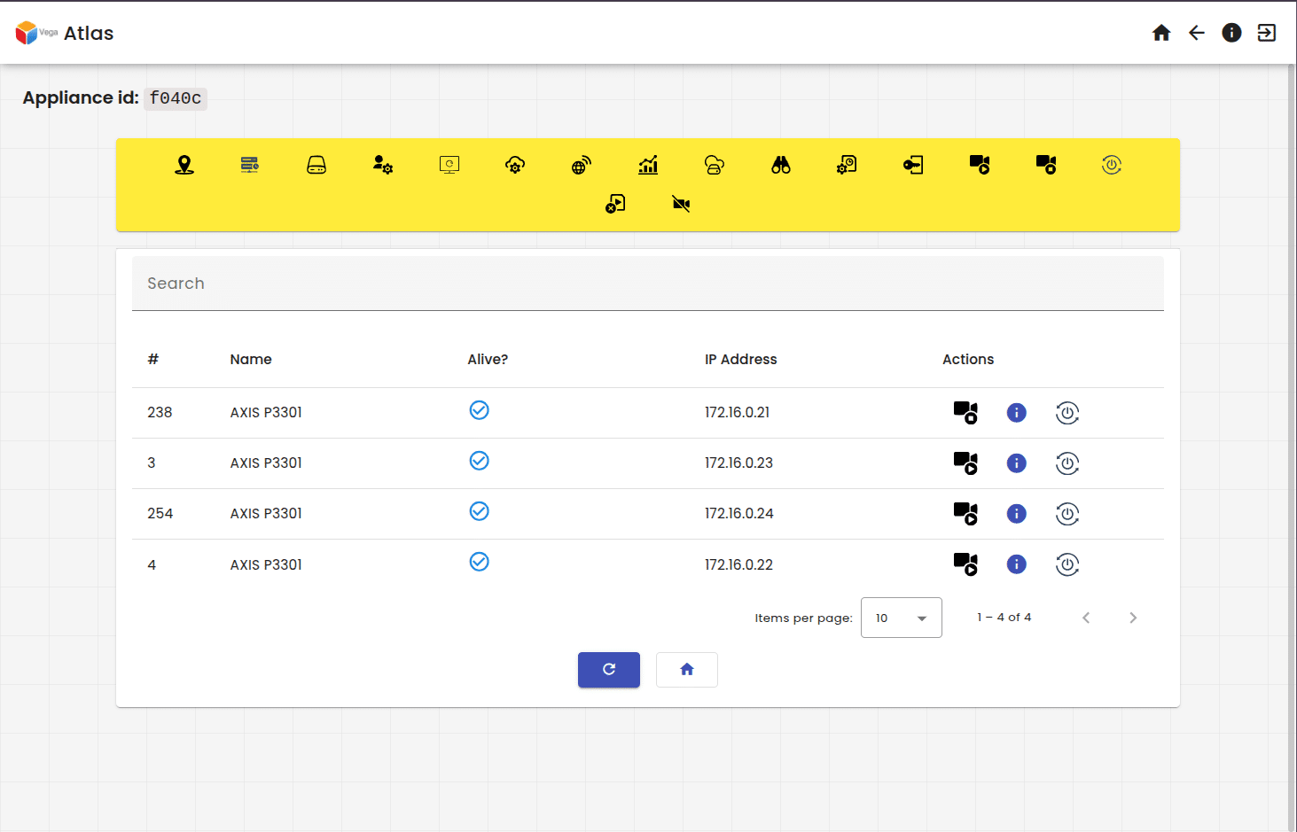Atlas Fleet Management Dashboard showing active devices