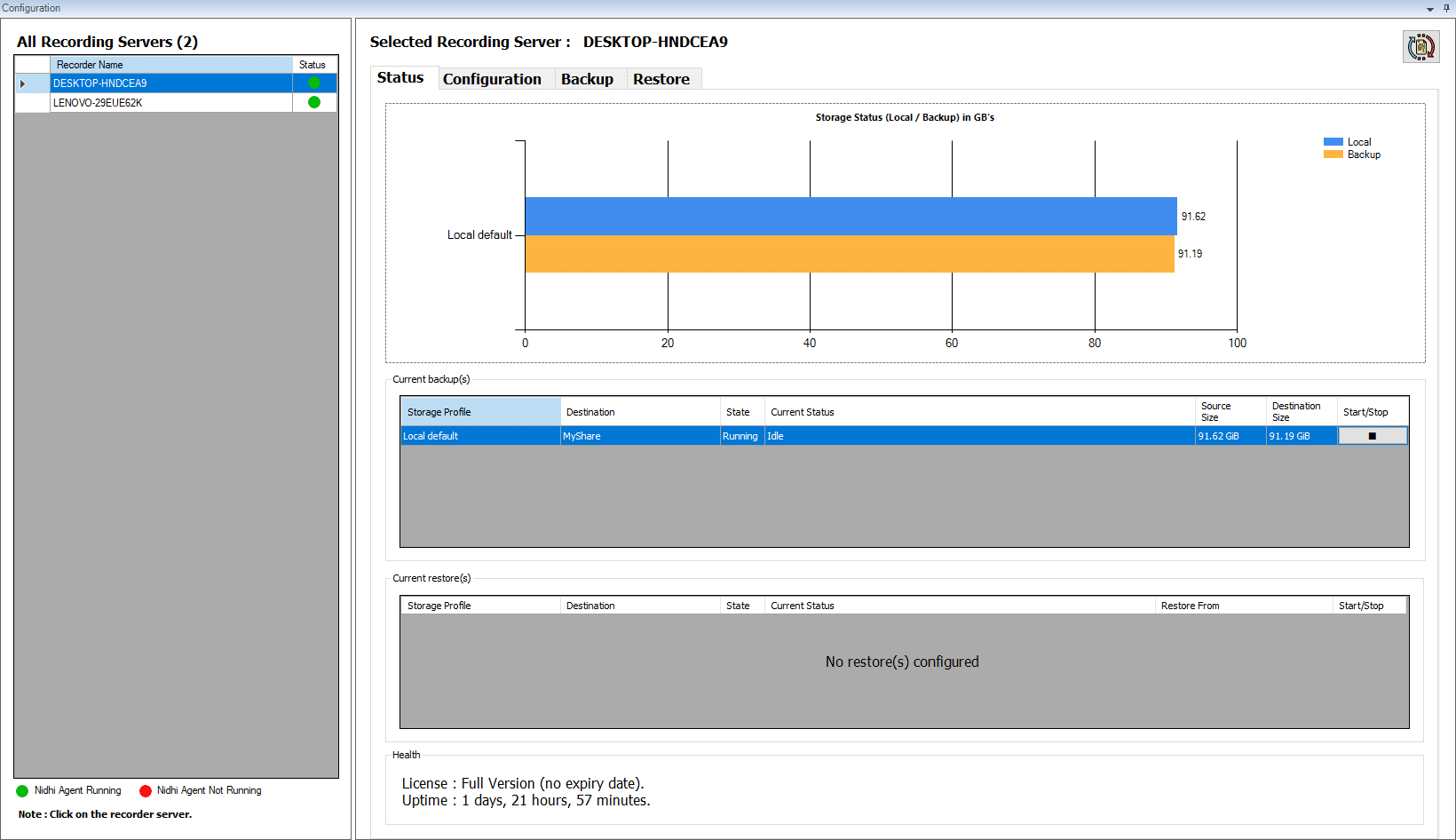 Nidhi Bandwidth Configuration Interface
